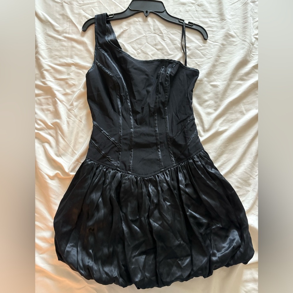 bebe One Shoulder Black Dress